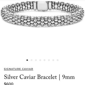 LAGOS Silver Caviar Beaded Bracelet 9mm, As New. Buy Now Price